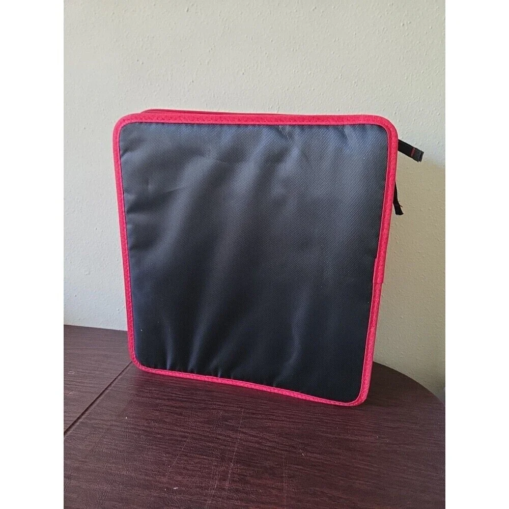 NEW Mead Five Star Dual Ring Zipper Binder 1.5 Inch 950 Sheets Retro Red Black